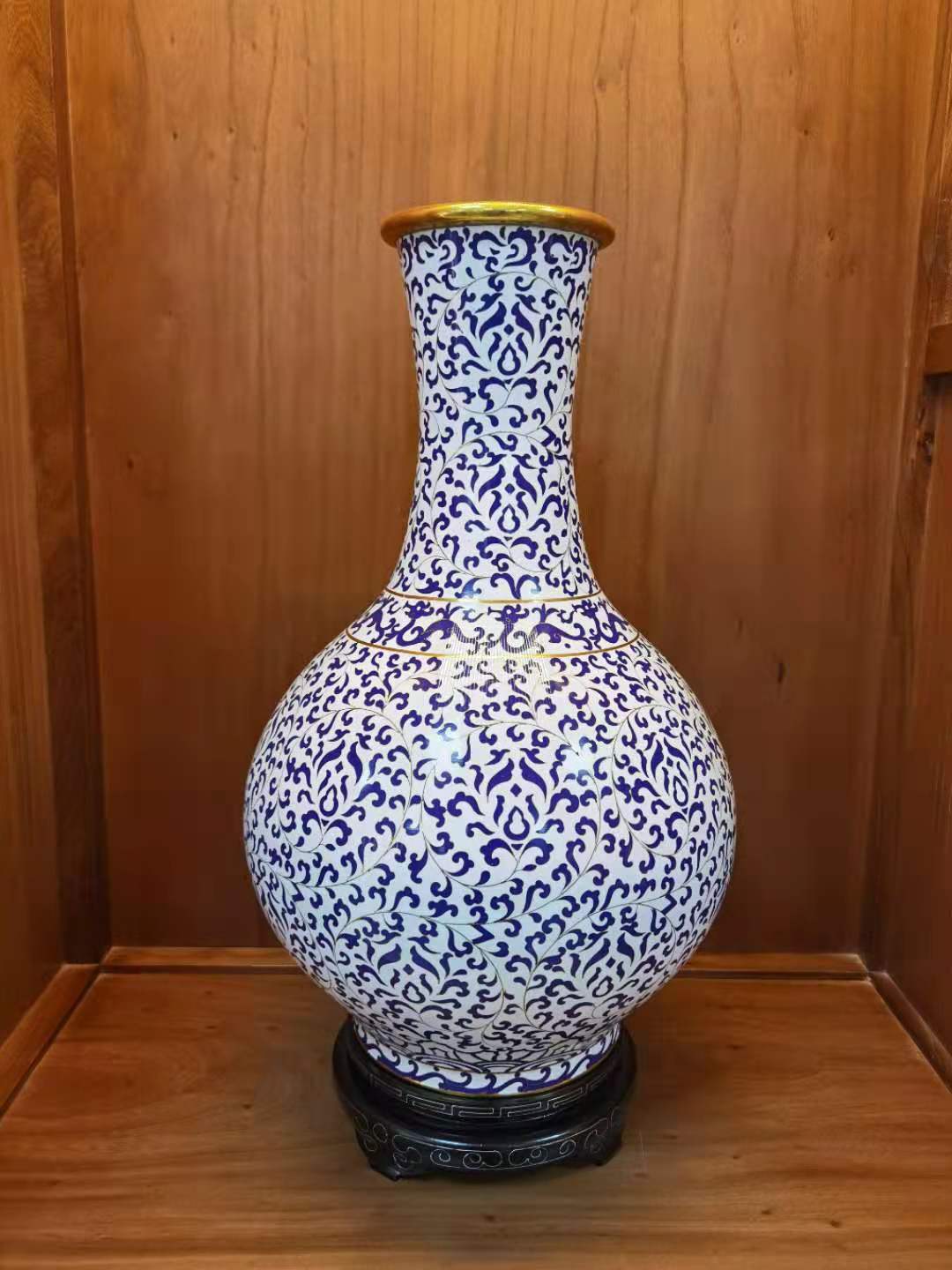 平步青云景泰藍瓶